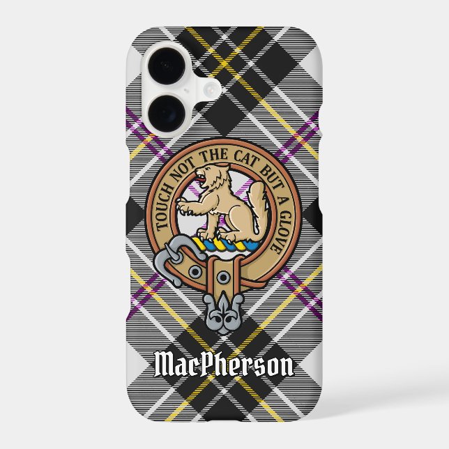 Clan MacPherson Crest over Dress Tartan (Back)