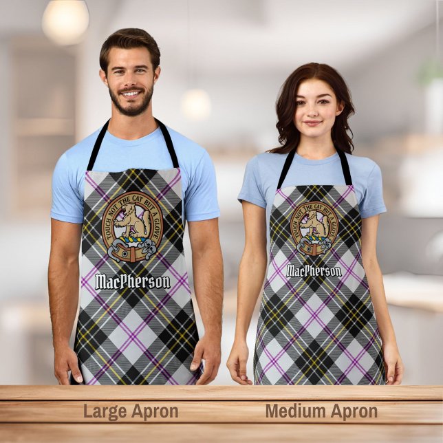 Clan MacPherson Crest over Dress Tartan Apron (Creator Uploaded)
