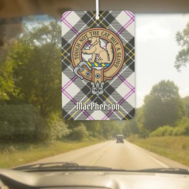 Clan MacPherson Crest over Dress Tartan Car Air Freshener (Creator Uploaded)