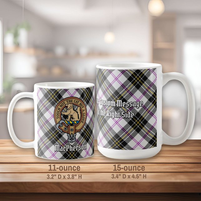 Clan MacPherson Crest over Dress Tartan Coffee Mug (Creator Uploaded)