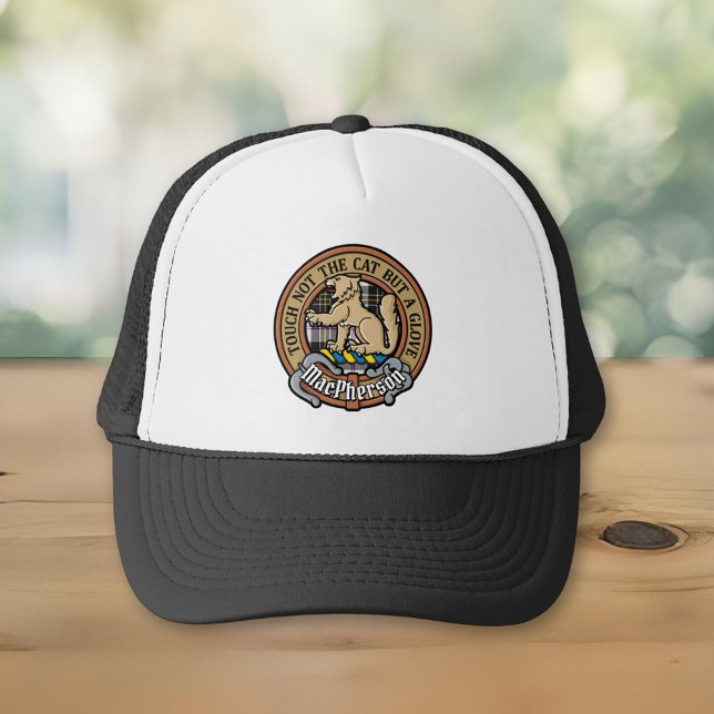 Clan MacPherson Crest over Dress Tartan Trucker Hat (Creator Uploaded)
