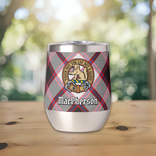Clan MacPherson Crest over Hunting Tartan (Creator Uploaded)
