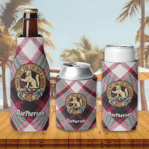 Clan MacPherson Crest over Hunting Tartan Bottle Cooler