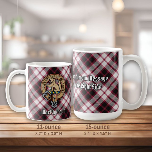 Clan MacPherson Crest over Hunting Tartan Coffee Mug (Creator Uploaded)
