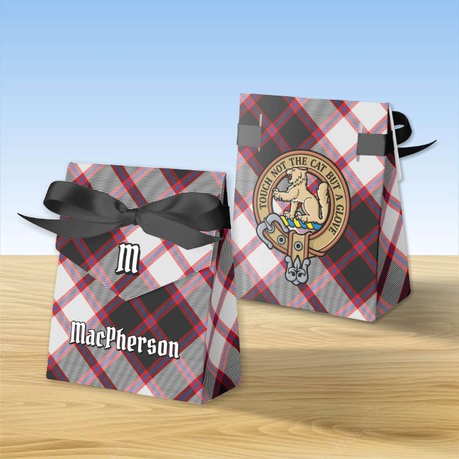 Clan MacPherson Crest over Hunting Tartan Favour Box (Creator Uploaded)