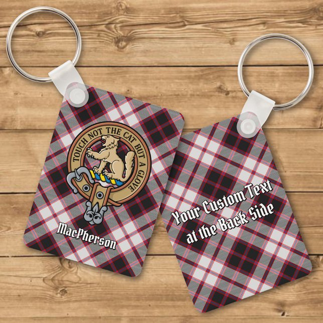 Clan MacPherson Crest over Hunting Tartan Keychain (Creator Uploaded)