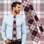 Clan MacPherson Crest over Hunting Tartan Tie<br><div class="desc">Clan MacPherson crest badge surrounded by a strap and buckle over hunting tartan background. Custom text.</div>