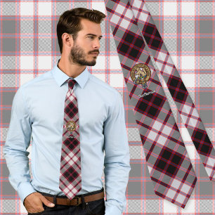 Clan MacPherson Crest over Hunting Tartan Tie