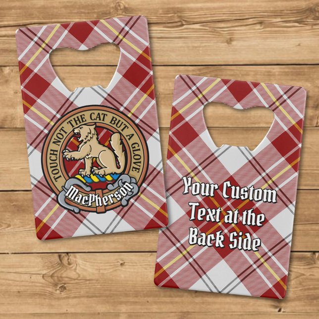 Clan MacPherson Crest over Red Dress Tartan (Creator Uploaded)