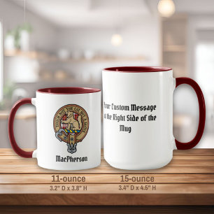 Clan MacPherson Crest over Red Dress Tartan Mug