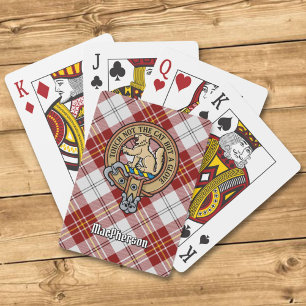 Clan MacPherson Crest over Red Dress Tartan Playing Cards