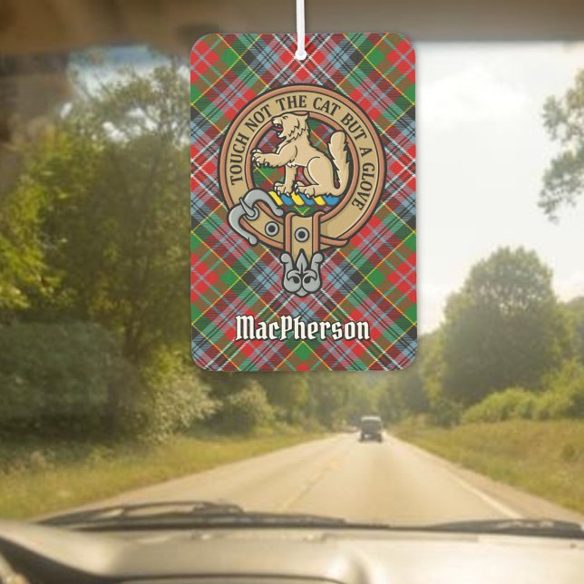 Clan MacPherson Crest over Tartan Air Freshener (Creator Uploaded)