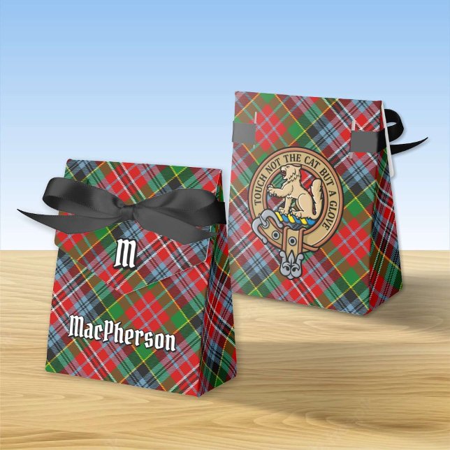 Clan MacPherson Crest over Tartan Favour Box (Creator Uploaded)