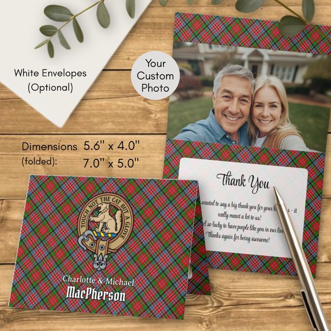Clan MacPherson Crest over Tartan Invitation (Creator Uploaded)