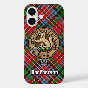 Clan MacPherson Crest over Tartan iPhone Case