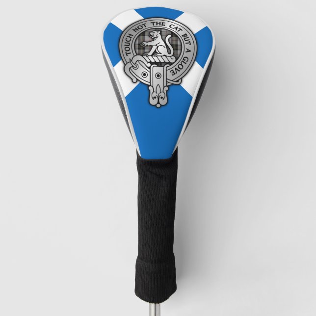 Clan MacPherson Crest & Tartan Golf Head Cover (Front)