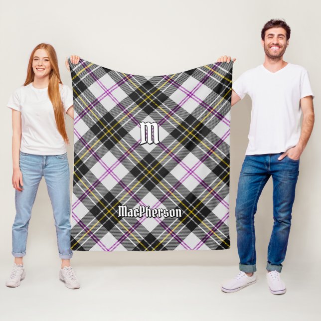 Clan MacPherson Dress Tartan Fleece Blanket (In Situ)