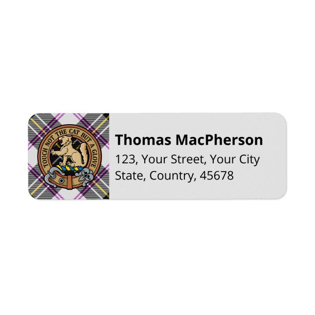 Clan MacPherson Dress Tartan Label Return Address Label (Front)