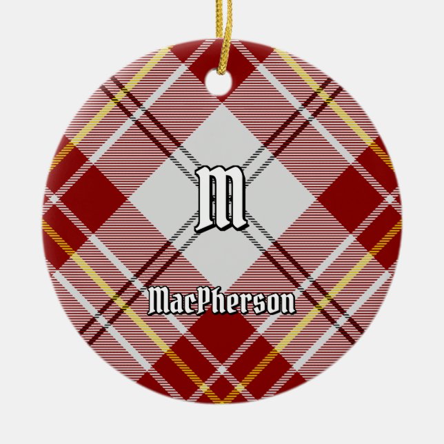 Clan MacPherson Red Dress Tartan Ceramic Ornament (Front)