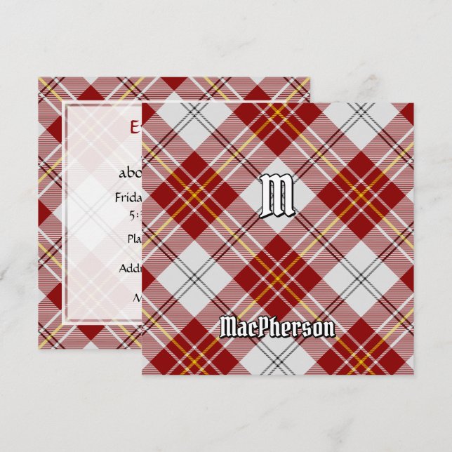 Clan MacPherson Red Dress Tartan Invitation (Front/Back)