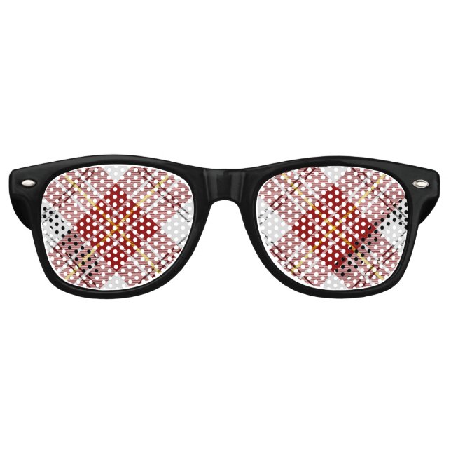 Clan MacPherson Red Dress Tartan Retro Sunglasses (Front)