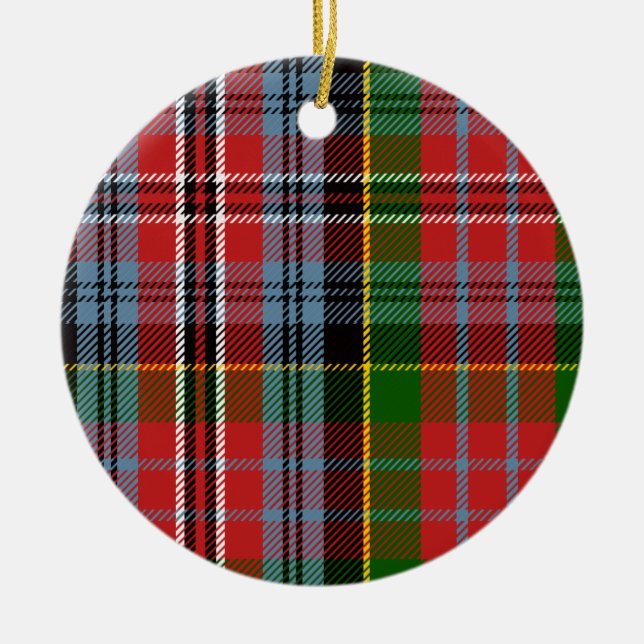 Clan MacPherson Tartan Ceramic Tree Decoration (Front)