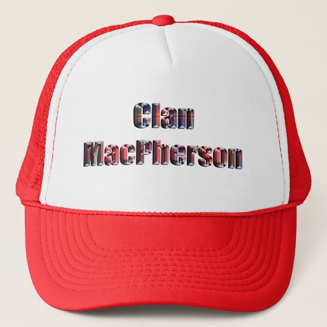 Clan Macpherson Tartan Name, Truckers Hat (Front)