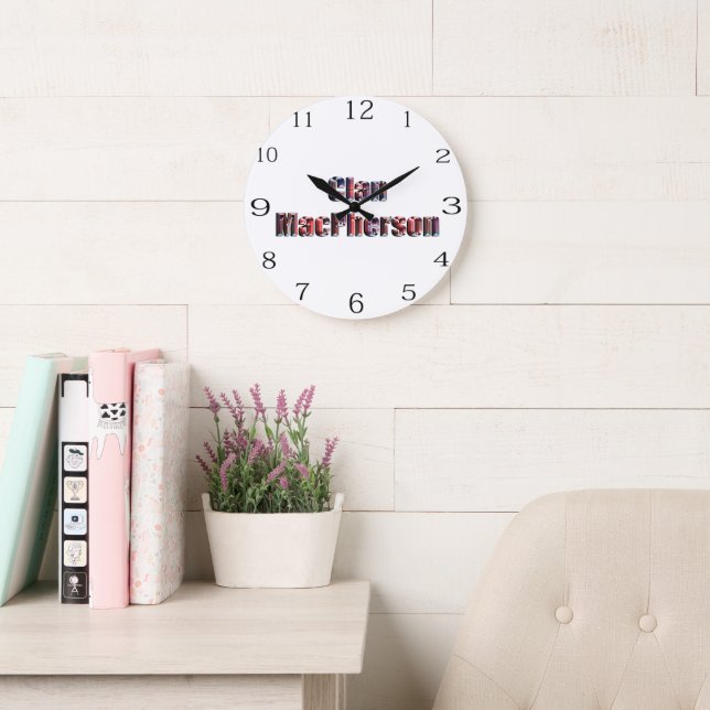 Clan Macpherson Tartan Name, Wall Clock (Reading Room)