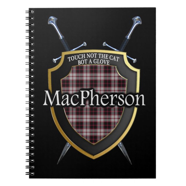 Clan MacPherson Tartan Shield & Swords Notebook (Front)