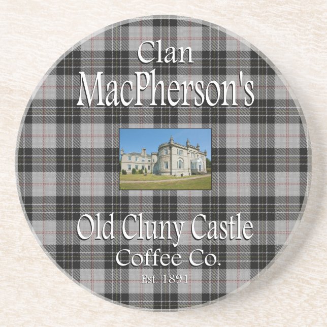 Clan MacPherson's Old Cluny Castle Coffee Co. Coaster (Front)