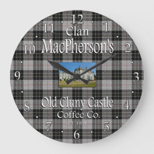 Clan MacPherson's Old Cluny Castle Coffee Co. Large Clock