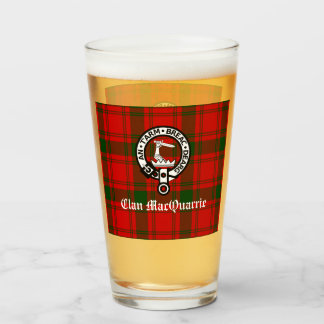 Clan MacQuarrie Tartan and Crest  Glass
