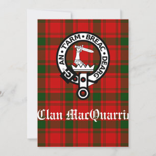 Clan MacQuarrie Tartan and Crest Greeting Card