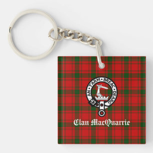 Clan MacQuarrie Tartan and Crest Key Ring
