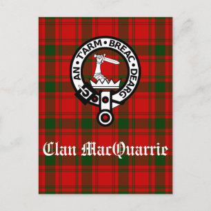 Clan MacQuarrie Tartan and Crest Postcard