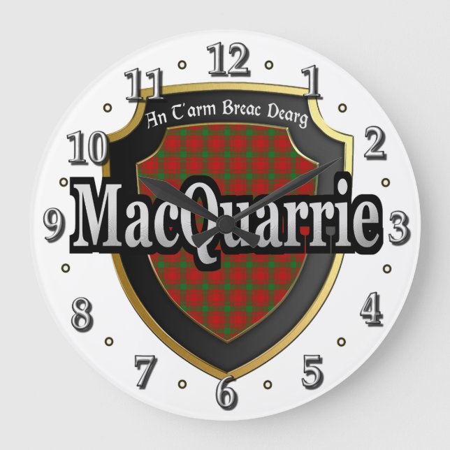 Clan MacQuarrie Tartan Scottish Dream Clock (Front)