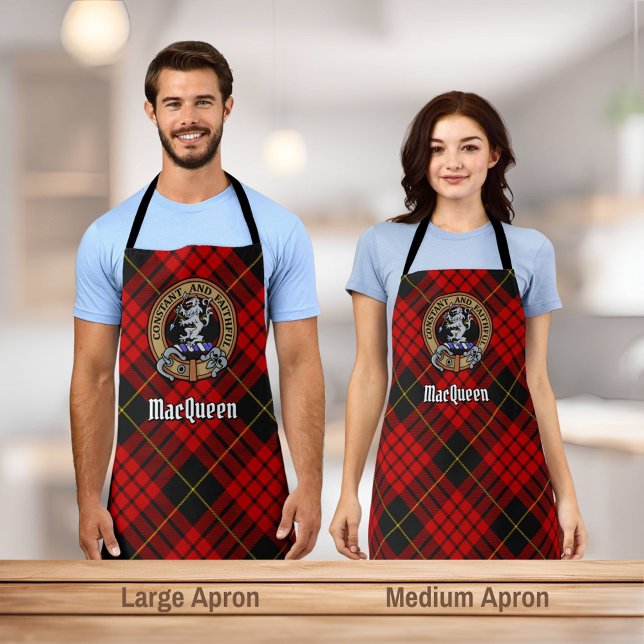 Clan MacQueen Crest over Tartan Apron (Creator Uploaded)