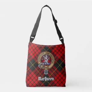 Clan MacQueen Crest over Tartan Crossbody Bag