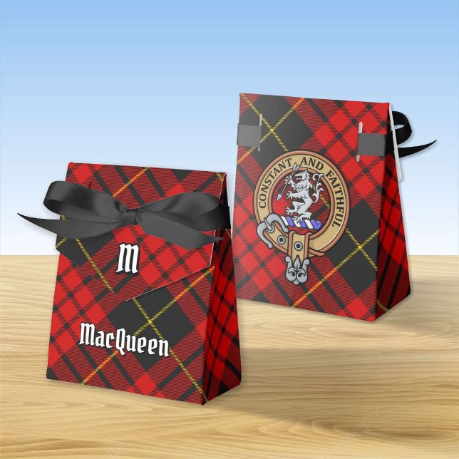 Clan MacQueen Crest over Tartan Favour Box (Creator Uploaded)
