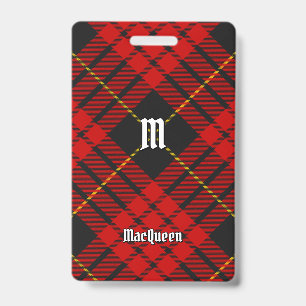 Clan MacQueen Tartan ID Badge
