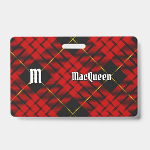 Clan MacQueen Tartan ID Badge