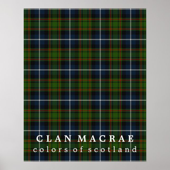 Clan MacRae Colours of Scotland Tartan Poster (Front)