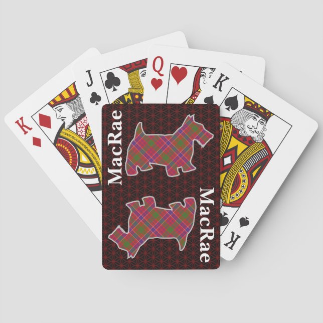 Clan MacRae Red Tartan Scottish Terrier Edition Playing Cards (Back)