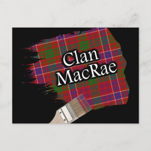 Clan MacRae Scottish Tartan Paint Brush Postcard