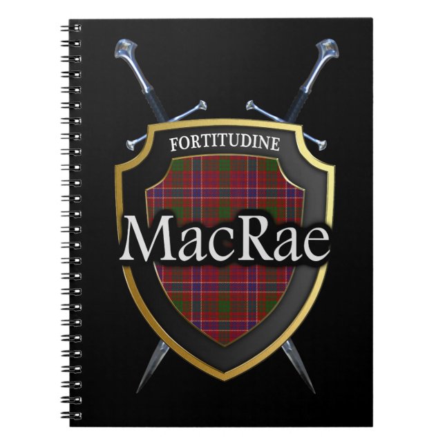 Clan MacRae Tartan Shield & Swords Notebook (Front)