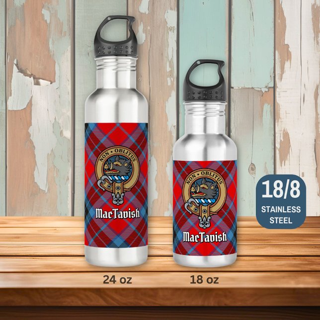 Clan MacTavish Crest over Tartan 710 Ml Water Bottle (Creator Uploaded)