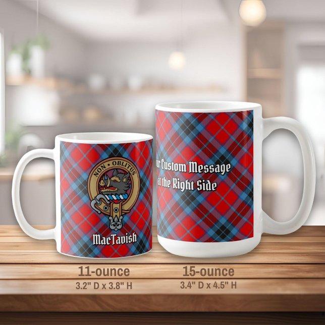 Clan MacTavish Crest over Tartan Coffee Mug (Creator Uploaded)