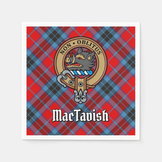 Clan MacTavish Crest over Tartan Napkin (Front)
