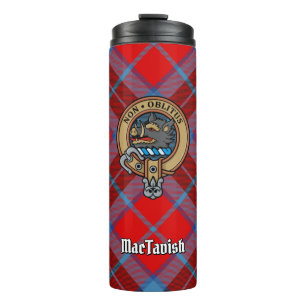 Clan MacTavish Crest over Tartan Thermal Tumbler