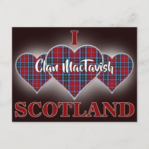 Clan MacTavish I Love Scotland Tartan Heart Postcard